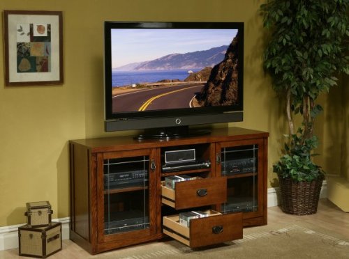 Kathy Ireland Home by Martin Furniture Pasadena Wood Plasma TV Stand in Brown Finish