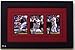 Trading Card Frame for 3 Trading Cards Black Frame with Red (Black Trim) Matting