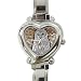 Heart Italian Charm Watch of Snow Owl (Arctic Owl, Barn Owl, Horned, Hooting)