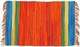 100% Cotton Bright Orange Rag Rug 5 x 7