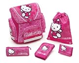 Undercover HK11825 - Schulranzenset Hello Kitty 5- teilig, Schüleretui gefüllt, Schlamper, Geldbörse, Sportbeutel