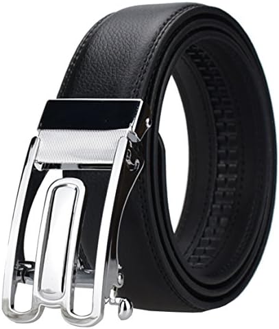 AINISI Belt Mens Black Ratchet Belts Fashion Business Casual Leather Belts(02,125)