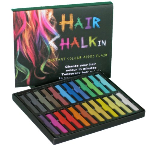 大ブレイク中！HAIR CHALKIN 選べる 12色/24色 髪専用に開発された安心商品！！ ヘアチョーク ヘアカラーチョーク  一日だけのヘアカラーでイメチェンが楽しめる！美容室のヘアカラーでは表現しづらい色も表現できます！ 安心のAmazonセンターよりすぐ発送します。 (24色セット)