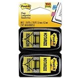 Post-it Printed Message Flags, 1, Notarize, Yellow, 50/Disp, 2 Disp/Pack MMM680NZ2