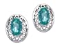 1.00 cttw Genuine Oval Emerald Earrings in 14k White Gold LIFETIME WARRANTY