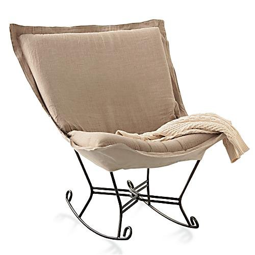 Antique Linen Puff Rocking Chair Furniture Rocker