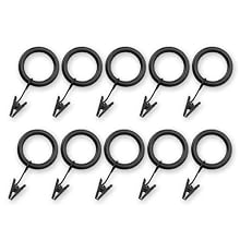 Source Global Unique 10-Pack Curtain Clip Rings, Black