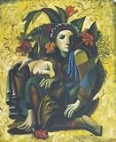20X24 inch Pablo Picasso Art Oil Painting Repro Two Girls