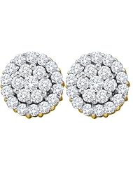 1.50ctw Round Diamond Stud Flower Earrings