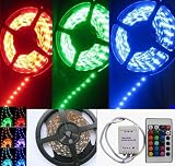 Filite 5 Meter/16.4 Ft. 12V 5050 LED RGB ruban multicolore Leds flexible LED ruban (IP-65) imperméable à leau / la lumière de bande avec le contrôleur