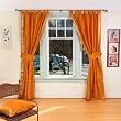 Indo Mustard Tab Top Sari Sheer Curtain (43 in. x 84 in.) with matching tieback