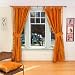 Indo Mustard Tab Top Sari Sheer Curtain (43 in. x 84 in.) with matching tieback