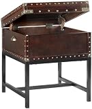 Trunk 20 Square Side End Table, END, LUGGAGE BROWN