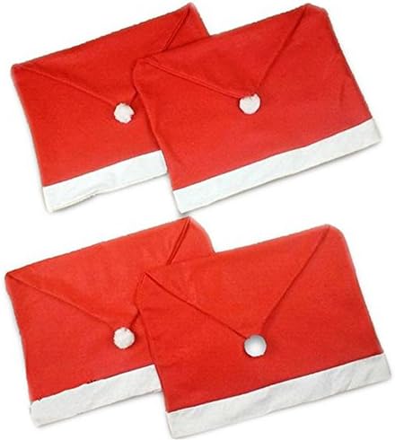 4pcs/sets Christmas Decoration Santa Chair Back Covers Desk Covers Table Hats