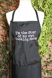 Black Embroidered Deluxe Apron "I