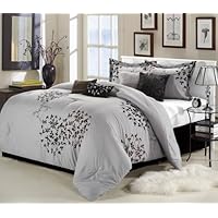 Chic Home Cheila 8-Piece Comforter Set, Queen, Silver