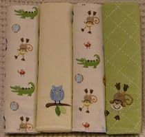 Just Born 4-Pack Flannel Receiving Blankets - Animal Adventure
