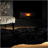Classic Black Bear Faux Fur Rug