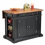 Ebony and Oak Finish Breakfast Bar Kitchen Island