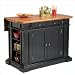 Ebony and Oak Finish Breakfast Bar Kitchen Island