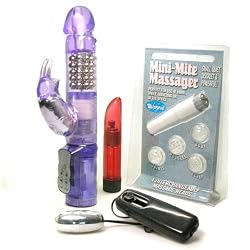 Cal Exotics Waterproof Jack Rabbit Vibrator Purple (5 Rows of Beads) Adult Sex Toy Kit