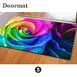 [FOR U DESIGNS]個性的な柄　ドアマット　滑り止め付き　保護マット　doormat　約60CM*40CM　綺麗なバラ柄　マウスパッドとしてもピッタリ