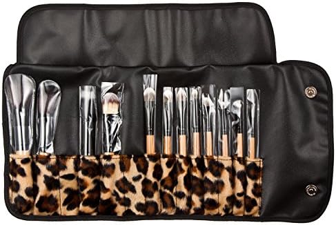 NICESUMMER Pro Makeup Brush Set Cosmetic Tool Leopard Bag Beauty Brushes(set of 12)