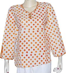 Kurti Dresses from India Spring and Summer Fashion Hand Embroidery Size M (tsht104)