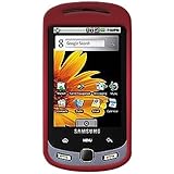 Amzer Rubberized Snap On Crystal Hard Case for Samsung Moment M900 (Red)