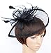 AM CLOTHES Womens Formal Party Cocktail Flower Feather Headband Fascinator Black