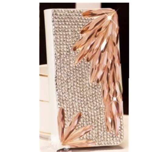 EVTECH(TM) Full Rhinestones GEM Series Luxury Crystal Diamond Bling Design PU Leather Wallet Cover Case for Samsung Galaxy S5 I9600 Samsung Galaxy S5/ GS 5 AT&T G900A/ Sprint G900P/ Verizon G900V/ T-mobile G900T (100% Handcrafted)