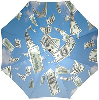 Funny US Dollar Bills Custom Folding Portable Outdoor Rain /Sun Umbrella Beach Travel Shade Sunscreen For Women/Men