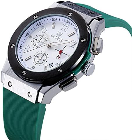 Huangtaii Men's Sport Watch with Green Band White Dial #Dyl-16