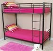 Walker Edison Sunset Metal Twin over Twin Bunk Bed in Black Finish