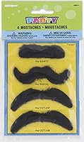 Fake Mustache Party Favors, Assorted 4ct
