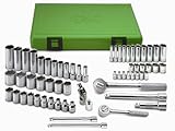 SK Hand Tool 94562 1/4-Inch Drive Standard Deep Metric Socket Set, 3/8-Inch, Chrome, 62-Piece [並行輸入品