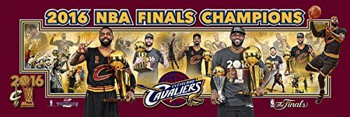 Basketball Cleveland Cavaliers 2016 NBA Finals Champions - 12x36 Panoramic Photo. Frame Dimensions 13.5 x39 Deluxe Double Matted with Black Metal Frame #3010