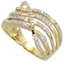14k Gold Bridge Ring, w/ 0.33 Carat Brilliant Cut Diamonds, 1/2 in. (13mm) wide