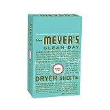 Mrs. Meyer's Clean Day Dryer Sheets, Basil, 80-Count Boxes (Pack of 3)