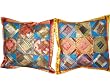 2 Blue Pink Tribal India Vintage Sari Toss Pillow Cushion Covers
