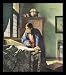 Jan Vermeer van Delft (The Geographer) White Wood-Mounted Art Poster Print - 13