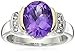 Amazon Essentials Sterling Silver and 14k Yellow Gold White Topaz and Oval Amethyst Ring, (previously Amazon Collection)