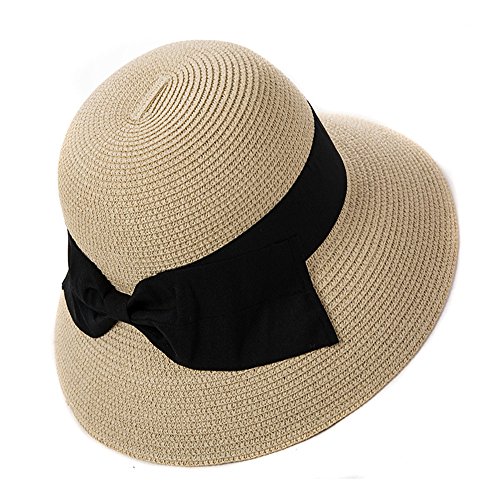 Siggi Womens Floppy Summer Sun Beach Straw Hats Accessories Wide Brim Foldable