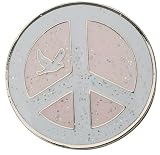 Glitzy Pink Peace Sign Ball Marker w/Magnetic Hat Clip