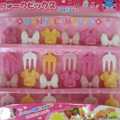 Minnie Mouse Food Fork Picks for Bento Box 12pcs Disney