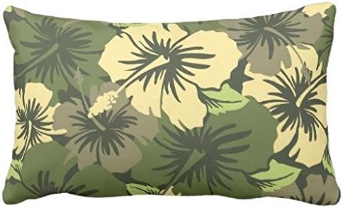 Epic Hibiscus Hawaiian Decorative Lumbar Cushion Throw Pillow Cover 30x 20 Inch
