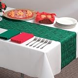 Disposable Christmas Table Runners - Pine Tree Linen Like