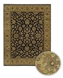 Chandra Rugs Angora Hand Made Wool Rug 1401 Black Floral 8'0x10'0