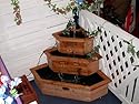Alpine BAR112 Three Tier Wooden Corner Fountain Red