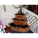 Alpine BAR112 Three Tier Wooden Corner Fountain Red by Alpine